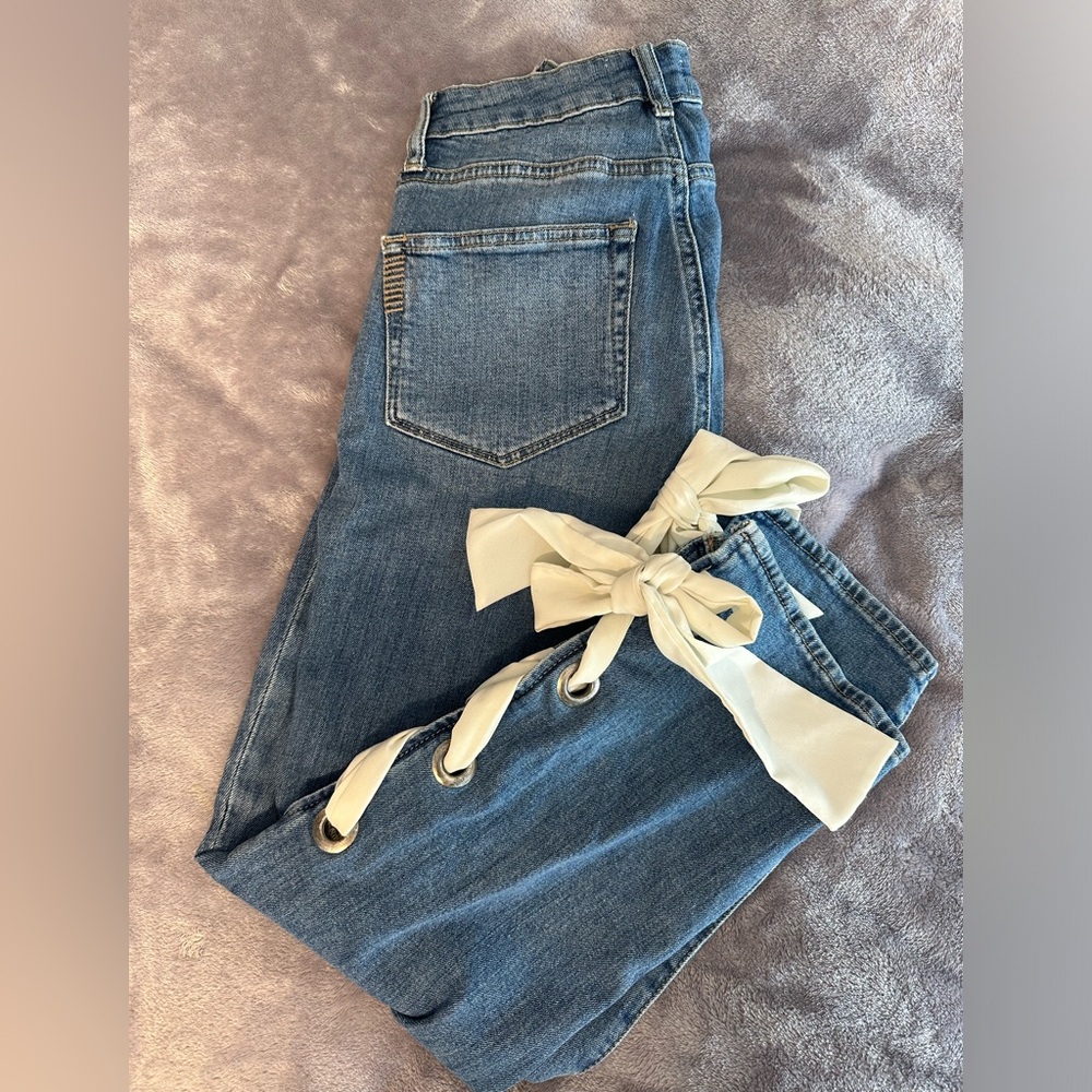 Paige jeans.  Size 26.  High Rise Sarah Striaght